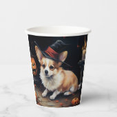 Gobelets En Papier Corgi Citrouille Halloween effroi (Recto)