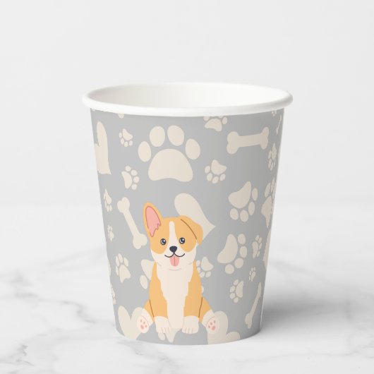 Gobelets En Papier Corgi Cute (Verso)