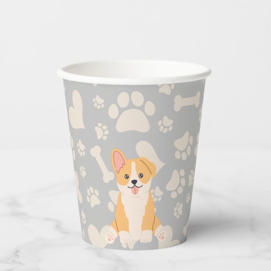 Gobelets En Papier Corgi Cute (Recto)