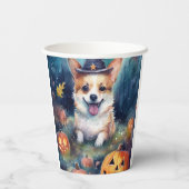 Gobelets En Papier Corgi d'Halloween avec la peur Citrouille (Verso)