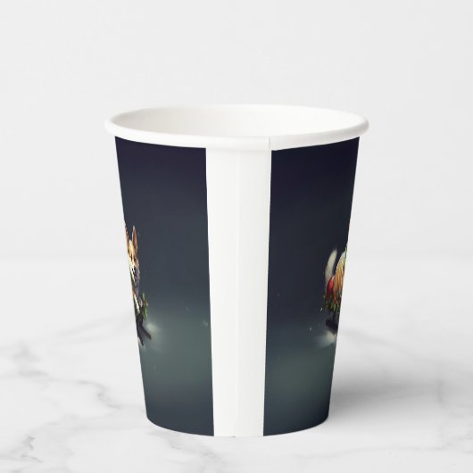 Gobelets En Papier Corgi neige de Noël hiver (Droite)