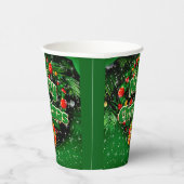 Gobelets En Papier Correspondance Green Joyeux Noël Gold cloches (Droite)