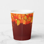 Gobelets En Papier Correspondance Thanksgiving Orange Feuilles Nom an (Droite)