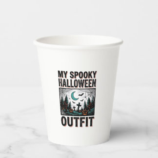 Gobelets En Papier Costume Halloween effrayant Vintage Graveyard Tee_