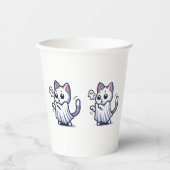Gobelets En Papier Costume Halloween Ghost Kitty (Recto)