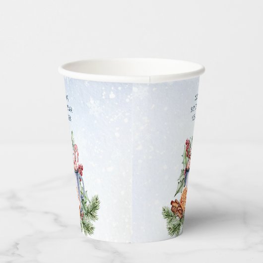 Gobelets En Papier Cosy Coca chaud hiver Baby shower neigeux (Droite)