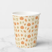Gobelets En Papier Cosy épice Citrouille Automne Motif sans couture (Verso)