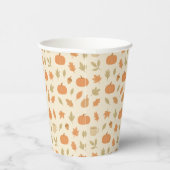 Gobelets En Papier Cosy épice Citrouille Automne Motif sans couture (Droite)