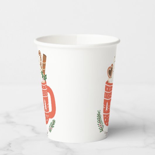 Gobelets En Papier Cosy Up chocolat chaud Noël (Gauche)