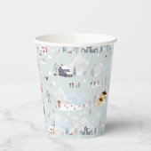 Gobelets En Papier Cosy Winter Wonderland Village de patinage sur gla (Gauche)