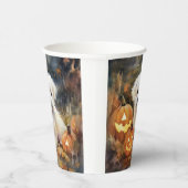 Gobelets En Papier Coton De Tulear Halloween Avec Peur Citrouille (Droite)