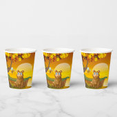 Gobelets En Papier Coucher de soleil de l'ours Brown