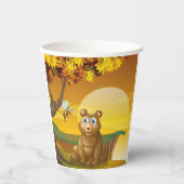 Gobelets En Papier Coucher de soleil de l'ours Brown (Recto)