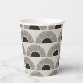 Gobelets En Papier Coucher de soleil noir et beige moderne Motif d'ar (Verso)