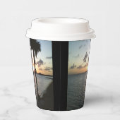 Gobelets En Papier Coucher De Soleil Sur La Plage (Droite)