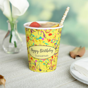 Gobelets En Papier Couleur Confetti Toss Occasion spéciale Personnal