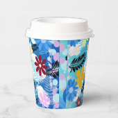 Gobelets En Papier Couleur Cute Daisies Ferns Bubbles Clouds Motif (Droite)