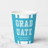 Gobelets En Papier Couleur de fond modifiable Diplômé Varsity (Verso)