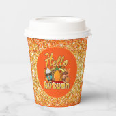 Gobelets En Papier Couleur de Personnaliser d'automne Hello (Recto)