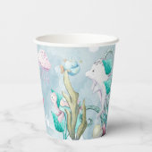 Gobelets En Papier Couleur d'eau douce sous le Baby shower marin (Verso)