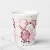 Gobelets En Papier Couleur d'eau rose Ballons Party (Gauche)