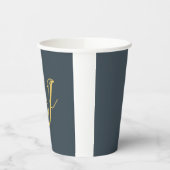Gobelets En Papier Couleur Or Charbon Monogramme Initial Professionne (Gauche)