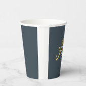 Gobelets En Papier Couleur Or Charbon Monogramme Initial Professionne (Droite)