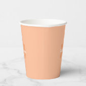 Gobelets En Papier Couleur pêche pastel cool avec nom de monogramme p (Droite)