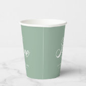 Gobelets En Papier Couleur personnalisée Élégant Amour Cursif (Droite)