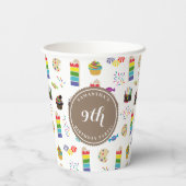 Gobelets En Papier Couleur Rainbow Cake Sprinkles Anniversaire (Verso)