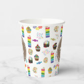 Gobelets En Papier Couleur Rainbow Cake Sprinkles Anniversaire (Gauche)