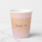 Gobelets En Papier Couleur rose et or (Verso)