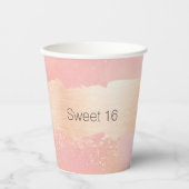 Gobelets En Papier Couleur rose et or (Recto)