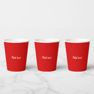 Gobelets En Papier Couleur solide rouge fêté, Modèle,
