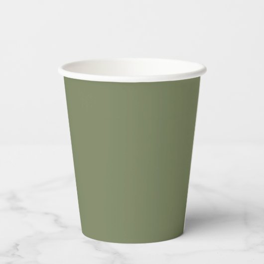 Gobelets En Papier Couleur solide verte Sage (Verso)