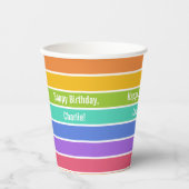 Gobelets En Papier Couleurs arc-en-ciel texte personnalisé (Recto)