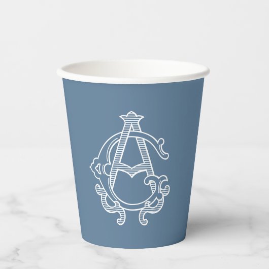 Gobelets En Papier COULEURS ÉDITABLES AG Monogrammes GA Monogrammes C (Recto)