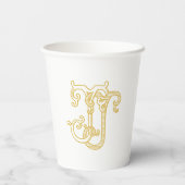 Gobelets En Papier COULEURS ÉDITABLES JJ Monogram JJ Initiales Coupes (Verso)