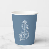 Gobelets En Papier COULEURS ÉDITABLES SJ Monogramme JS Monogramme Cou (Verso)