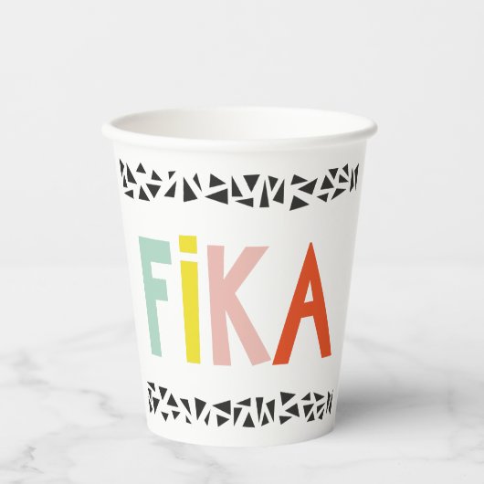 Gobelets En Papier Couleurs Fika Noir (Recto)