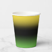 Gobelets En Papier Couleurs jamaïcaines Vert et Jaune (Verso)