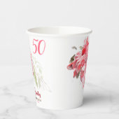 Gobelets En Papier Couleurs originales Peony 50th Birthday Party Pc (Gauche)
