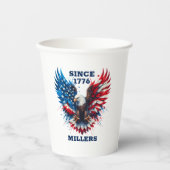 Gobelets En Papier Couleurs patriotiques personnalisées Amérique Aigl (Recto)