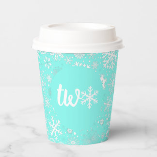 Gobelets En Papier Coupe Aqua Snowflake de deux papiers