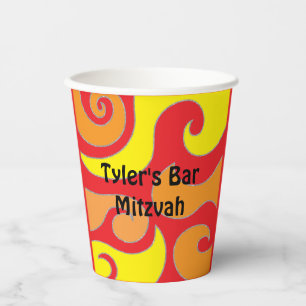 Gobelets En Papier Coupe Bat mitzvah en papier coupe Hippie tourbillo