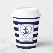 Gobelets En Papier Coupe Bleue Et Papier Ancre (Recto)