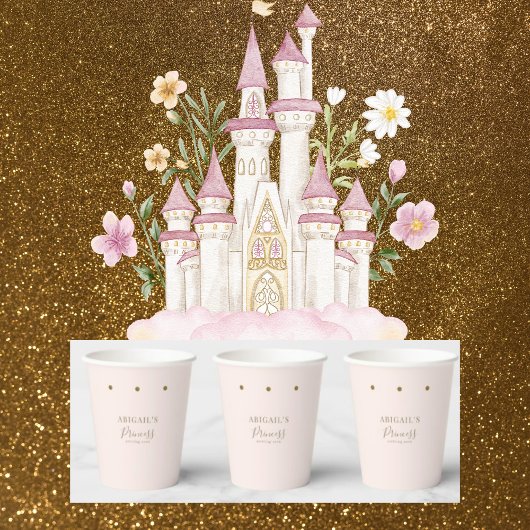 Gobelets En Papier Coupe Blush Princess Baby shower Paper