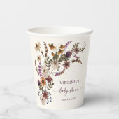 Gobelets En Papier Coupe Boho Floral Douche Papier (Verso)