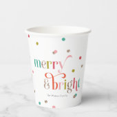Gobelets En Papier Coupe Bright and Merry Holiday Party Paper Cup (Recto)