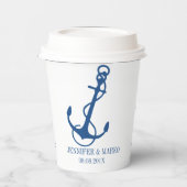 Gobelets En Papier Coupe d'Ancre en papier bleu nautique (Gauche)